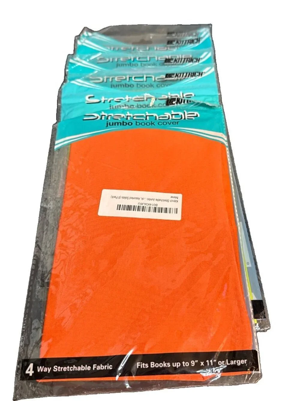Kittrich  Stretchable Jumbo Book Covers Fabric Book School Lot Of 5
